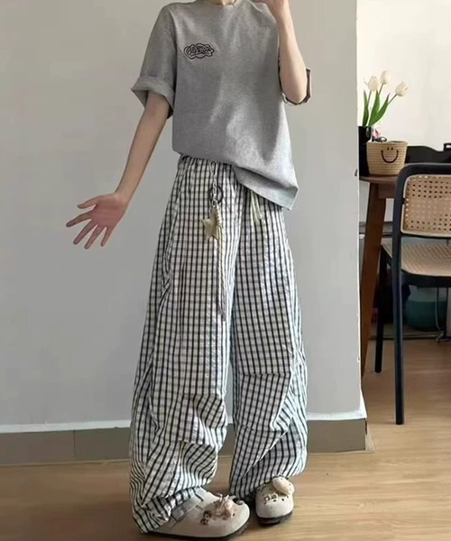 DEVICE(デバイス)の「DEVICE ギンガムチェック バルーンワイドパンツ(その他パンツ・レディース・ブラック×ホワイト・FREE)」の15枚目の写真