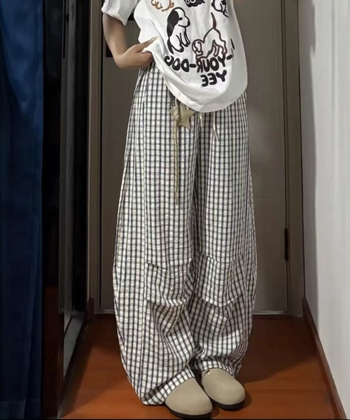 DEVICE(デバイス)の「DEVICE ギンガムチェック バルーンワイドパンツ(その他パンツ・レディース・ブラック×ホワイト・FREE)」の21枚目の写真