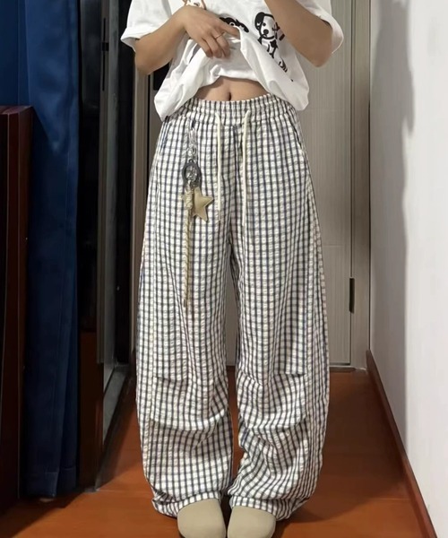 DEVICE(デバイス)の「DEVICE ギンガムチェック バルーンワイドパンツ(その他パンツ・レディース・ブラック×ホワイト・FREE)」の22枚目の写真