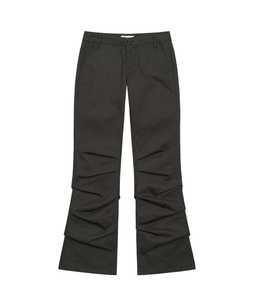 PEPLEE(ペプリー)の「シャーリングブーツカットコットンパンツ(チャコール)(その他パンツ・レディース・その他・SMALL/MEDIUM)」の3枚目の写真