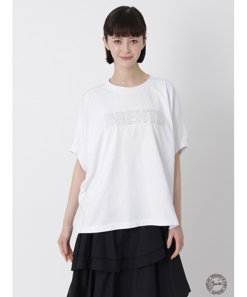 H.A.K(ハク)の「H.A.K×BRENTS プレミアム天竺ロゴレースドルマンTシャツ(Tシャツ/カットソー・レディース・ホワイト/ブラック/ネイビー・FREE)」の1枚目の写真