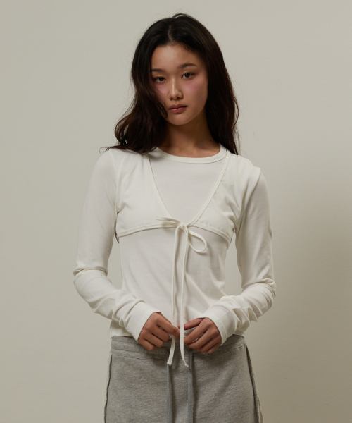 GIMOR（ギマー）の「Tie Bustier Long Sleeve White（Tシャツ/カットソー・レディース・その他・SMALL）」の5枚目の写真