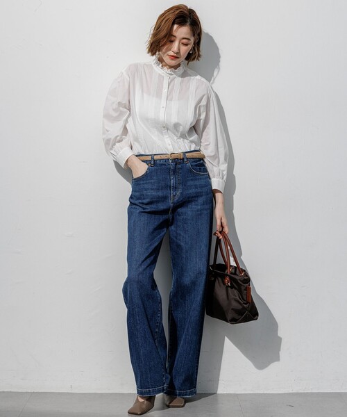 23区(ニジュウサンク)の「コットンボイル フリルカラー ブラウス(シャツ/ブラウス・レディース・ホワイト系/ブラック系・38)」の17枚目の写真