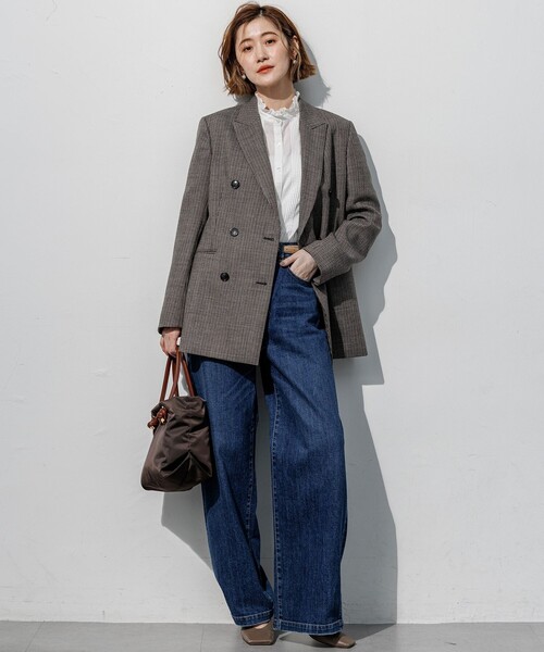 23区(ニジュウサンク)の「コットンボイル フリルカラー ブラウス(シャツ/ブラウス・レディース・ホワイト系/ブラック系・38)」の3枚目の写真