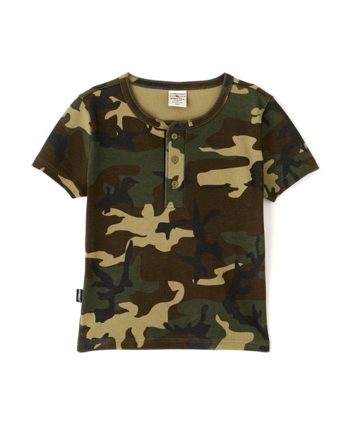 AVIREX(アヴィレックス)の「《WEB限定/DAILY/デイリー/WOMAN》RIB CAMO S/S HENLEY NECK T-SHIRT(Tシャツ/カットソー・レディース・グレー系カモフラージュ/グリーン系カモフラージュ・M/S)」の10枚目の写真