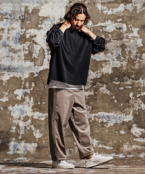 Jih Nunc(ジーヌンク)の「mlt5761- フェード加工オーバーサイズロングTシャツ(JIH-R1196)(Tシャツ/カットソー・メンズ・グレー/ブラック/ブラウン/パープル・L/M/S)」の11枚目の写真