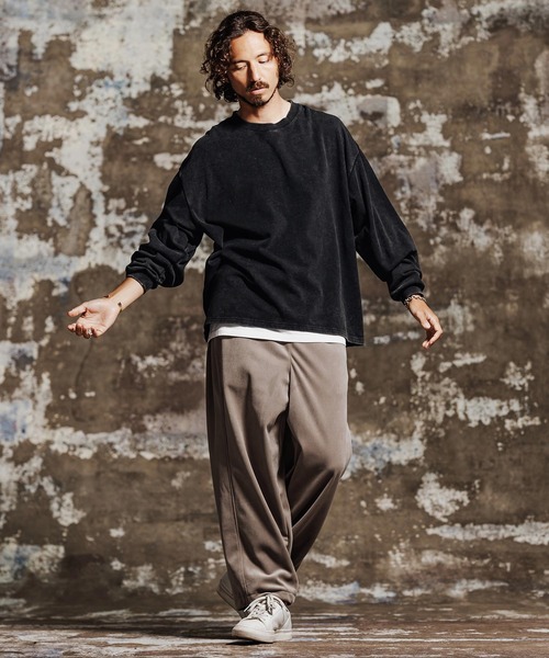 Jih Nunc(ジーヌンク)の「mlt5761- フェード加工オーバーサイズロングTシャツ(JIH-R1196)(Tシャツ/カットソー・メンズ・グレー/ブラック/ブラウン/パープル・L/M/S)」の12枚目の写真