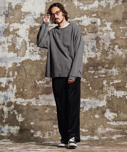 Jih Nunc(ジーヌンク)の「mlt5761- フェード加工オーバーサイズロングTシャツ(JIH-R1196)(Tシャツ/カットソー・メンズ・グレー/ブラック/ブラウン/パープル・L/M/S)」の15枚目の写真