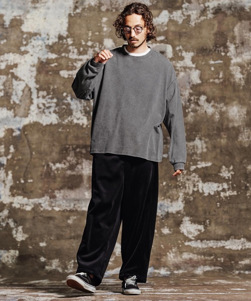 Jih Nunc(ジーヌンク)の「mlt5761- フェード加工オーバーサイズロングTシャツ(JIH-R1196)(Tシャツ/カットソー・メンズ・グレー/ブラック/ブラウン/パープル・L/M/S)」の16枚目の写真