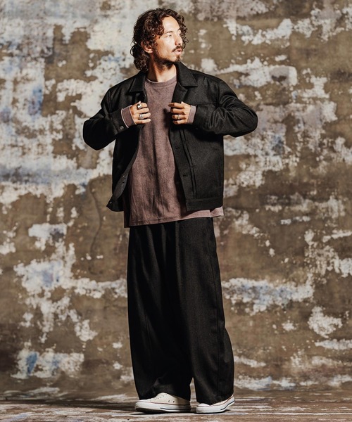 Jih Nunc(ジーヌンク)の「mlt5761- フェード加工オーバーサイズロングTシャツ(JIH-R1196)(Tシャツ/カットソー・メンズ・グレー/ブラック/ブラウン/パープル・L/M/S)」の22枚目の写真