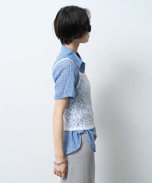 NUJOH（ヌゾ）の「Lace Layered Camisole Top / レースレイヤードキャミソールトップ（キャミソール・レディース・ベージュ/アイボリー/ブラック・FREE）」の7枚目の写真