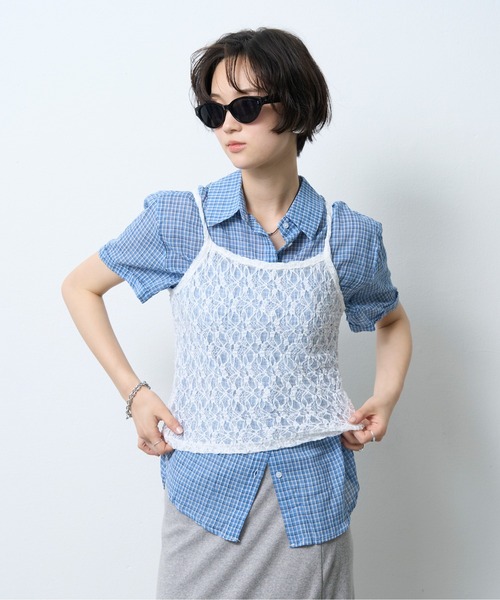 NUJOH（ヌゾ）の「Lace Layered Camisole Top / レースレイヤードキャミソールトップ（キャミソール・レディース・ベージュ/アイボリー/ブラック・FREE）」の5枚目の写真