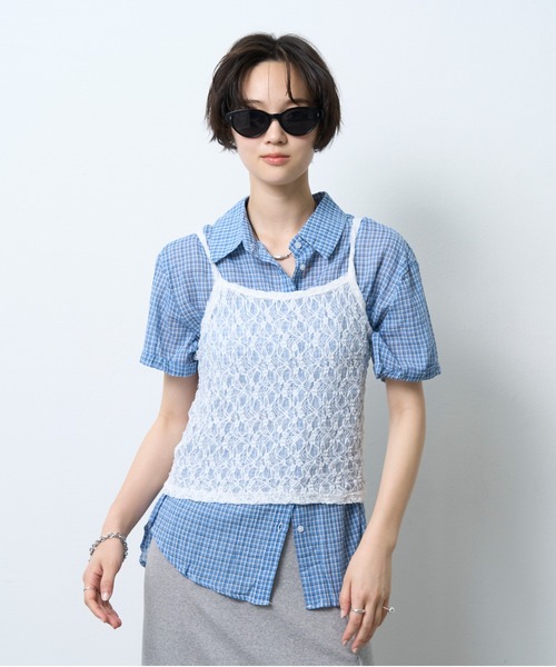NUJOH（ヌゾ）の「Lace Layered Camisole Top / レースレイヤードキャミソールトップ（キャミソール・レディース・ベージュ/アイボリー/ブラック・FREE）」の4枚目の写真