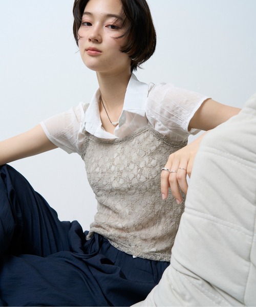 NUJOH（ヌゾ）の「Lace Layered Camisole Top / レースレイヤードキャミソールトップ（キャミソール・レディース・ベージュ/アイボリー/ブラック・FREE）」の18枚目の写真