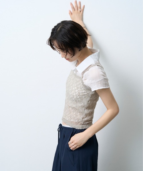 NUJOH（ヌゾ）の「Lace Layered Camisole Top / レースレイヤードキャミソールトップ（キャミソール・レディース・ベージュ/アイボリー/ブラック・FREE）」の20枚目の写真