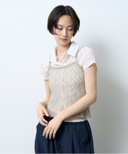 NUJOH（ヌゾ）の「Lace Layered Camisole Top / レースレイヤードキャミソールトップ（キャミソール・レディース・ベージュ/アイボリー/ブラック・FREE）」の19枚目の写真
