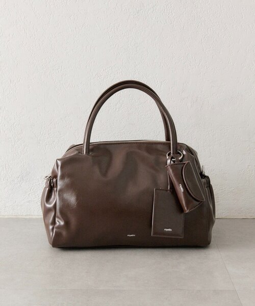 mystic(ミスティック)の「サイドポケットボストンBAG(ボストンバッグ・レディース・ブラウン/アイボリー・ONE SIZE)」の1枚目の写真