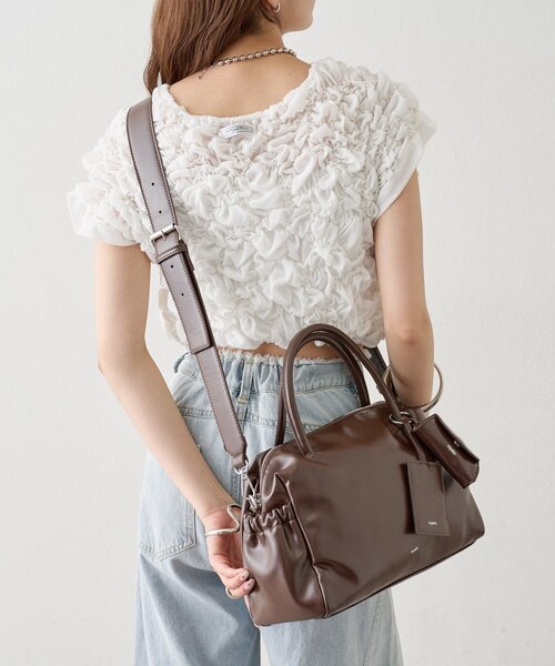 mystic(ミスティック)の「サイドポケットボストンBAG(ボストンバッグ・レディース・ブラウン/アイボリー・ONE SIZE)」の18枚目の写真