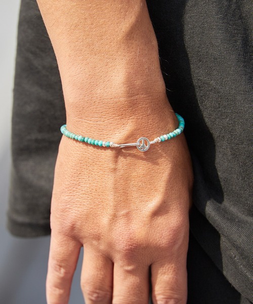 SunKu(サンク)の「SunKu/サンク Turquoise & Silver Peace Hook Bracelet ターコイズ シルバー ピース フック ブレスレット メンズ レディース 2026年 夏 夏服(ブレスレット・メンズ・ターコイズブルー・FREE)」の6枚目の写真