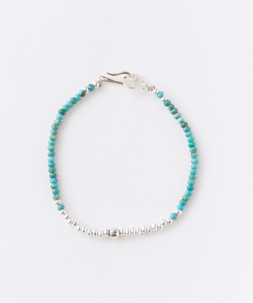 SunKu(サンク)の「SunKu/サンク Turquoise & Silver Peace Hook Bracelet ターコイズ シルバー ピース フック ブレスレット メンズ レディース 2026年 夏 夏服(ブレスレット・メンズ・ターコイズブルー・FREE)」の3枚目の写真