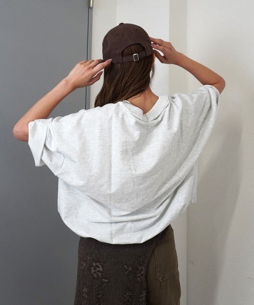 gossara(ゴサラ)の「【メンズライクなゆるさを楽しむ】 サンディエゴロゴミニ裏毛T(Tシャツ/カットソー・レディース・ネイビー/ブラウン/オートミール・FREE)」の6枚目の写真