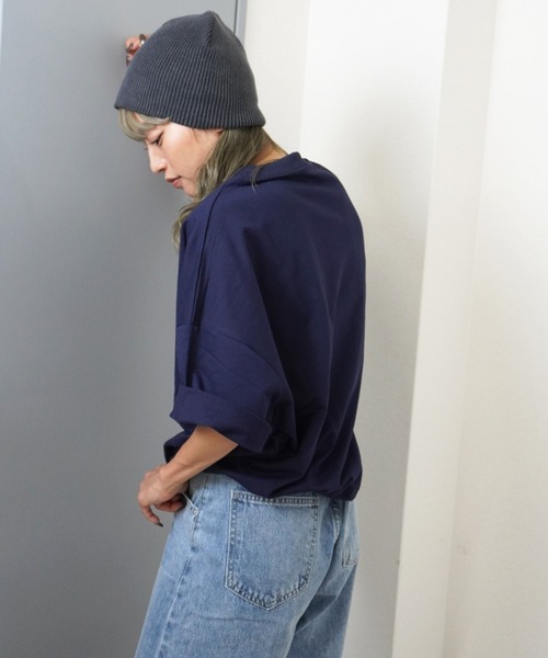 gossara(ゴサラ)の「【メンズライクなゆるさを楽しむ】 サンディエゴロゴミニ裏毛T(Tシャツ/カットソー・レディース・ネイビー/ブラウン/オートミール・FREE)」の16枚目の写真