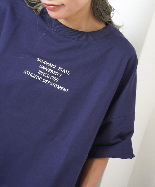 gossara(ゴサラ)の「【メンズライクなゆるさを楽しむ】 サンディエゴロゴミニ裏毛T(Tシャツ/カットソー・レディース・ネイビー/ブラウン/オートミール・FREE)」の21枚目の写真