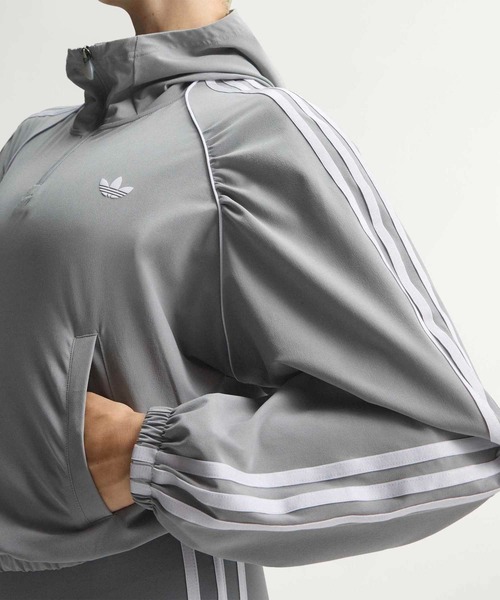 adidas(アディダス)の「アディダス オリジナルス スポーツ カバーアップジャケット / ハーフジップ / アディダス adidas(スウェット・レディース・グレー・XX-LARGE/LARGE/MEDIUM/SMALL/X-LARGE)」の6枚目の写真