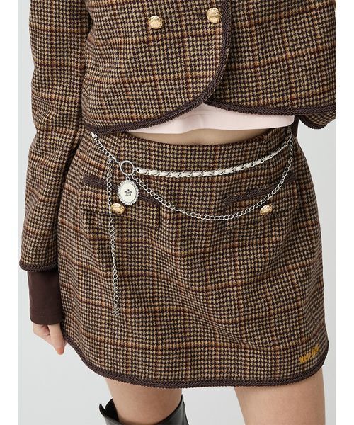 LILY BROWN(リリーブラウン)の「【LILY BROWN×MARY QUANT】2連チェーンベルト(ベルト・レディース・ブラック/ホワイト・F)」の2枚目の写真