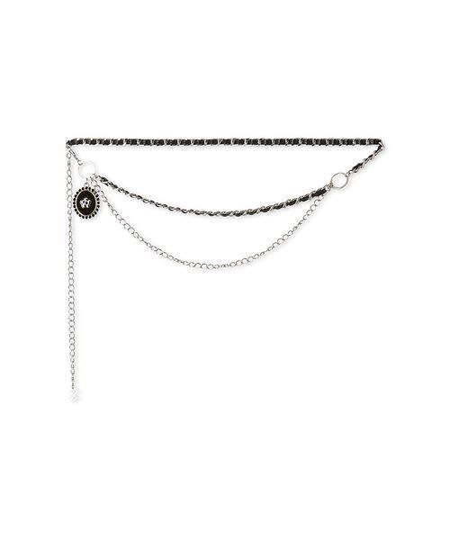 LILY BROWN(リリーブラウン)の「【LILY BROWN×MARY QUANT】2連チェーンベルト(ベルト・レディース・ブラック/ホワイト・F)」の1枚目の写真