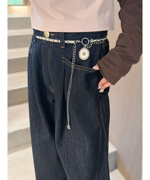 LILY BROWN(リリーブラウン)の「【LILY BROWN×MARY QUANT】2連チェーンベルト(ベルト・レディース・ブラック/ホワイト・F)」の15枚目の写真