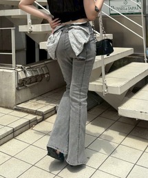 バックリボンレースフレアーパンツ