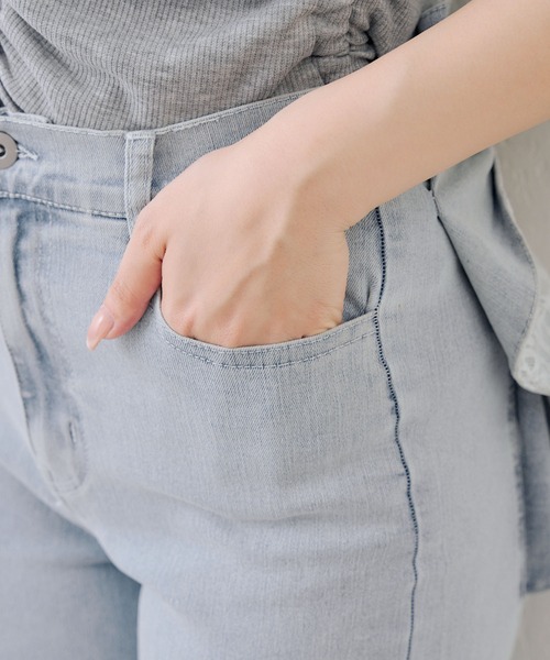 Another Branch olive des olive(アナザーブランチオリーブデオリーブ)の「バックリボンレースフレアーパンツ(デニムパンツ・レディース・その他/スミクロ/ケミカルウォッシュ・SMALL/MEDIUM)」の9枚目の写真