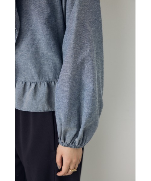 AZUL by moussy(アズールバイマウジー)の「【身長/骨格別着用画像あり】フロントホックラッフルブラウス 春服 秋服 長袖(シャツ/ブラウス・レディース・ブルー/アイボリー/ブラック・FREE)」の15枚目の写真