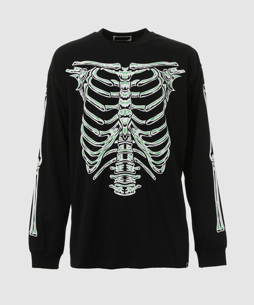 PHINGERIN(フィンガリン)の「BONES L/S TEE(Tシャツ/カットソー・メンズ・ブラック・L)」の1枚目の写真