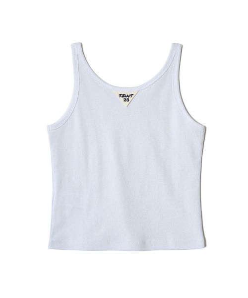 TTUDEMENT(トュードメント)の「50s EMBROIDERED SLEEVELESS T-SHIRT_LIGHT BLUE(Tシャツ/カットソー・レディース・その他・SMALL/MEDIUM)」の3枚目の写真