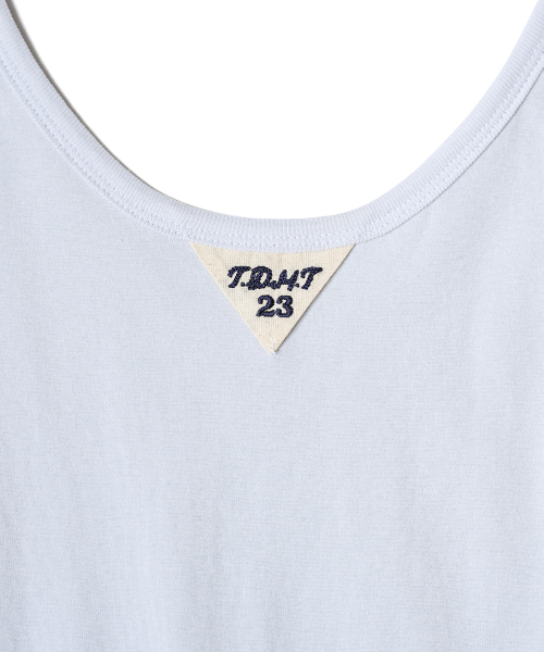 TTUDEMENT(トュードメント)の「50s EMBROIDERED SLEEVELESS T-SHIRT_LIGHT BLUE(Tシャツ/カットソー・レディース・その他・SMALL/MEDIUM)」の5枚目の写真