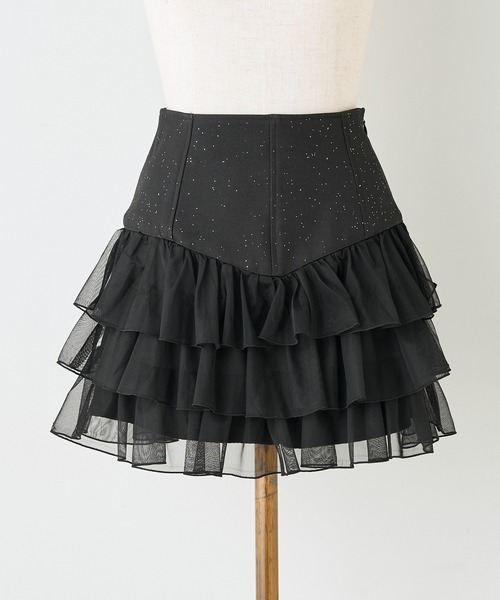 one after another NICE CLAUP(ワンアフターアナザーナイスクラップ)の「【セットアップ可能/ジャケット別売り】ティアードミニスカート(スカート・レディース・ベージュ/ブラウン系その他/ブラック/アイボリー・SMALL/MEDIUM)」の5枚目の写真
