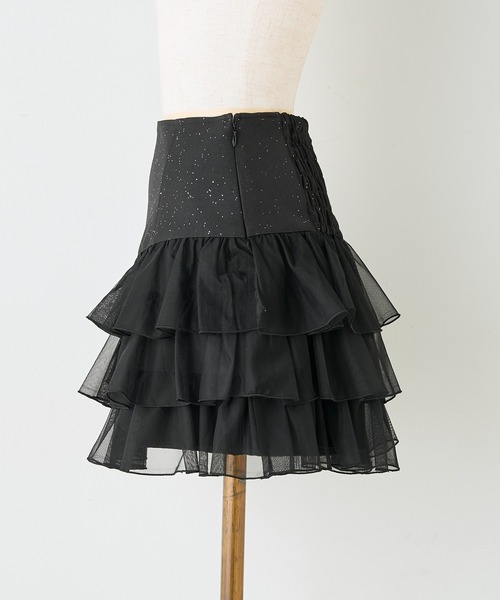 one after another NICE CLAUP(ワンアフターアナザーナイスクラップ)の「【セットアップ可能/ジャケット別売り】ティアードミニスカート(スカート・レディース・ベージュ/ブラウン系その他/ブラック/アイボリー・SMALL/MEDIUM)」の6枚目の写真