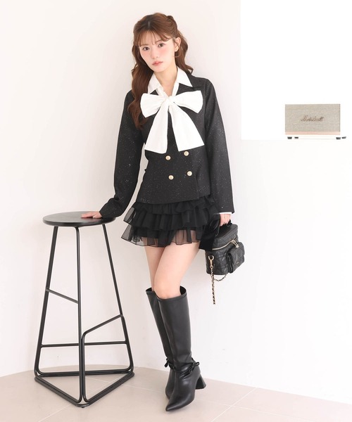 one after another NICE CLAUP(ワンアフターアナザーナイスクラップ)の「【セットアップ可能/ジャケット別売り】ティアードミニスカート(スカート・レディース・ベージュ/ブラウン系その他/ブラック/アイボリー・SMALL/MEDIUM)」の20枚目の写真