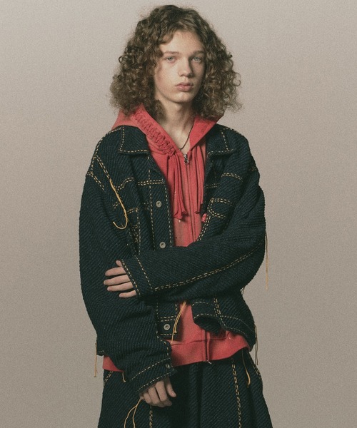 DISCOVERED(ディスカバード)の「gim Ex KNIT BLOUSON(ブルゾン・メンズ・インディゴブルー・1/3)」の4枚目の写真