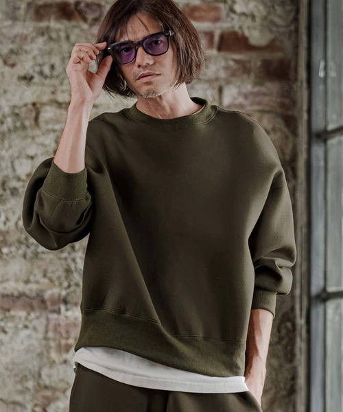 CAMBIO(カンビオ)の「msw1929-ショート丈ポンチプルオーバー(CMB-R0250)(スウェット・メンズ・ブラック/オリーブ/グレー・S/M/L)」の3枚目の写真