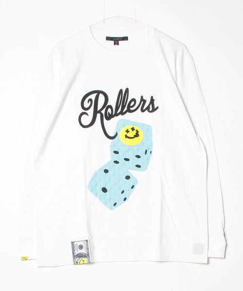 STUD MUFFIN(スタッドマフィン)の「STUD MUFFIN/スタッドマフィン/RollersフォームLS(Tシャツ/カットソー・メンズ・ホワイト/チャコールグレー・2/3)」の1枚目の写真
