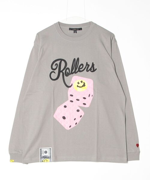 STUD MUFFIN(スタッドマフィン)の「STUD MUFFIN/スタッドマフィン/RollersフォームLS(Tシャツ/カットソー・メンズ・ホワイト/チャコールグレー・2/3)」の2枚目の写真