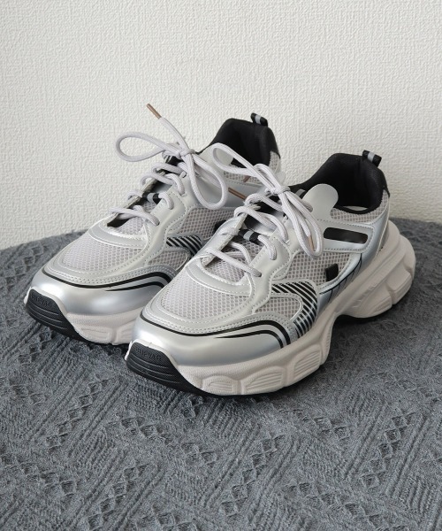 Miniministore(ミニミニストア)の「厚底スニーカー ダッドスニーカー 韓国風(スニーカー・レディース・シルバー/パープル・24.5cm/24.0cm/23.5cm/23.0cm/22.5cm/25.0cm)」の21枚目の写真