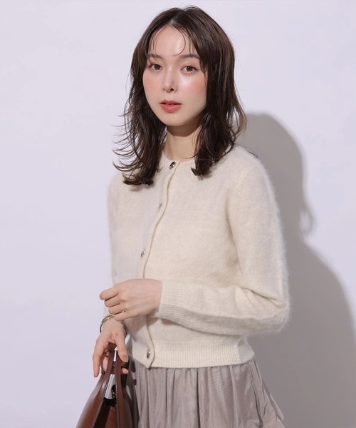Mystrada(マイストラーダ)の「ふわふわラメニットカーディガン(ニット/セーター・レディース・ピンク/キャメル/オフホワイト・38)」の4枚目の写真