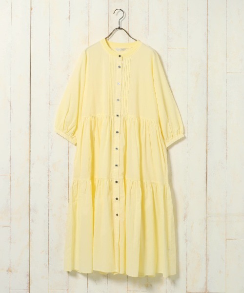Bleu Bleuet(ブルーブルーエ)の「コットンティアードワンピース(ワンピース・レディース・チャコール/イエロー/オレンジ・M)」の15枚目の写真