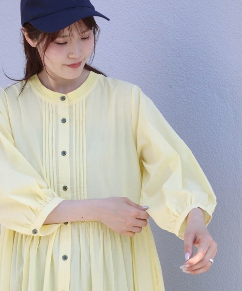 Bleu Bleuet(ブルーブルーエ)の「コットンティアードワンピース(ワンピース・レディース・チャコール/イエロー/オレンジ・M)」の11枚目の写真