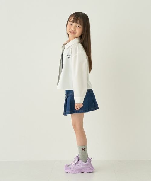 Lycee mine(リセマイン)の「【ハロウィン】ワイドシルエットミニ丈シャツ(シャツ/ブラウス・キッズ・オフホワイト/サックスブルー・S(100-110cm)/M(120-130cm)/L(140-150cm))」の3枚目の写真