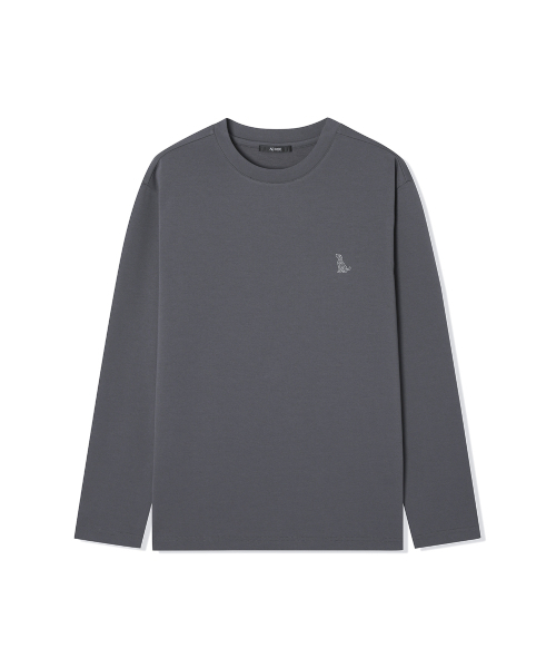 ADHOC(アドホック)の「男性分とベーシック犬ラウンド長袖Tシャツ (DK-GREY) (HCRLT30)(Tシャツ/カットソー・メンズ・その他・100/105/110)」の1枚目の写真